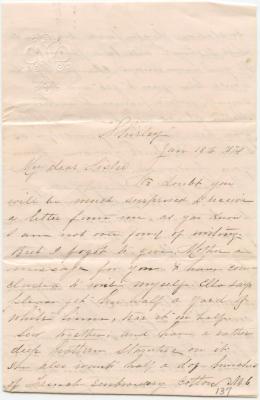 R.B. Willson, at Shirley, letter to Julia R. Willson at Baltimore