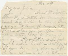 Horace Willson letter to Julia Willson