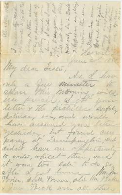 Horace Willson, at Trumpington, letter to Julia Willson