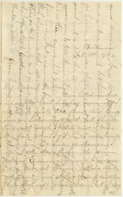 Julia R. Willson, at Baltimore, letter to Anna M. Willson