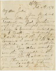 Horace Willson, at Alton, letter to Julia Willson at Baltimore