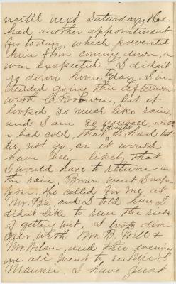 Horace Willson, at Strong's Corner, letter to Julia Willson