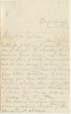 Horace Willson letter to Julia Willson