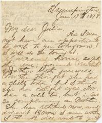Horace Willson, at Trumpington, letter to Julia Willson