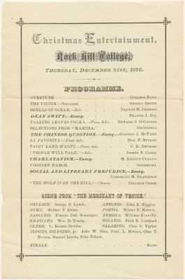 Rock Hill College Christmas Entertainment program