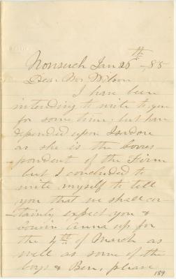 Washington A. Young, at Nonesuch, letter to Richard Bennett Willson