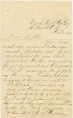 Paul Willson letter to Anna M. Willson