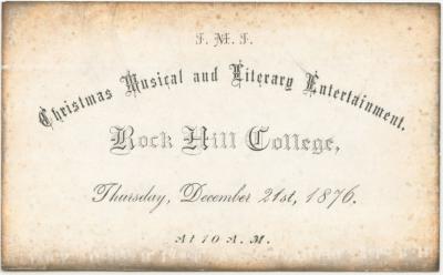 Rock Hill College Christmas Musical and Literary Entertainment card