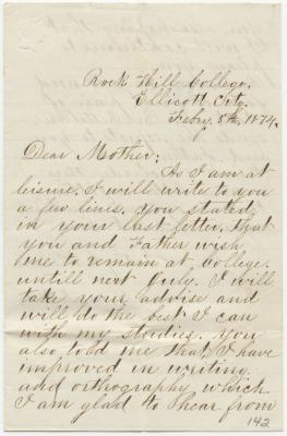 Notley O. Willson letter to Anna M. Willson