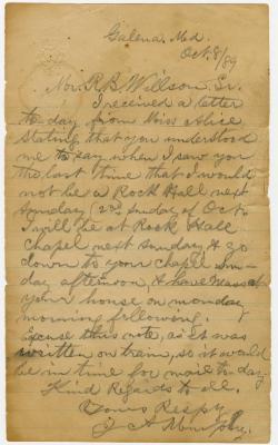 J. A. Murphy, at Galena, M, letter to R.B. Willson, Sr.