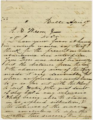 Charles H. Mercer, at Baltimore, letter to R. B. Willson