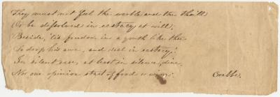 Portion of "Tale V The Patron" by George Crabbe