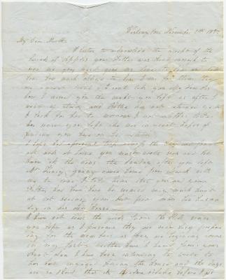 Henrietta Kennedy, at Washington, letter to Martha N. Willson at Rock Hall, MD