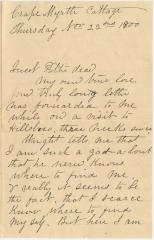 Nellie Nicols, Crepe Myrtle Cottage, letter to Martha N. Willson at Rock Hall, MD