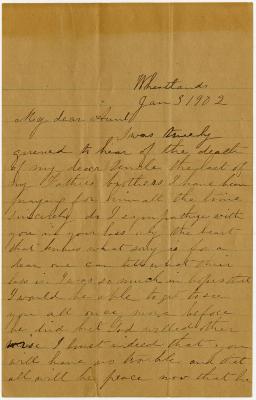H. L. Willson, at Washington D.C., letter to Martha N. Willson
