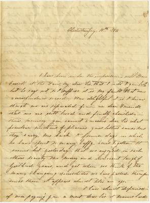 Lizzy, at Chestertown, letter to Martha N. Willson at Rock Hall, MD