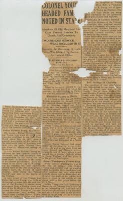 "Colonel Young Headed Family Noted in State" news clipping
