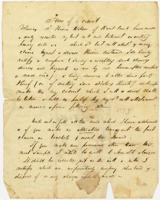 Codicil to the will of Thomas Willson