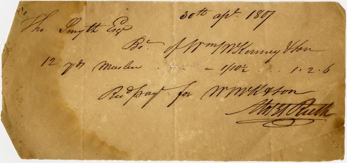 Receipt from William Henry for muslin